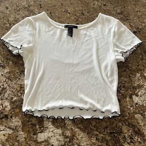 white cropped t-shirt